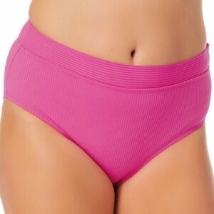 California Waves Plus Size Banded High-Waist Bikini Bottom Size 3X